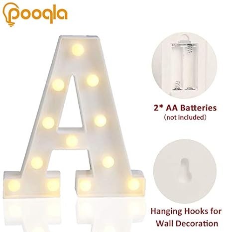 Pooqla LED Marquee Letter Lights – Alphabet Signs for Parties & Weddings