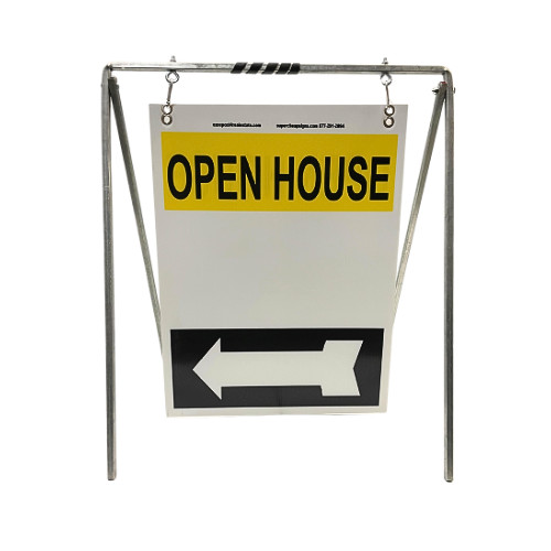 Real Estate Open House Sign Kit Metal A-Frame 5-Pack Yellow White Black Swinger
