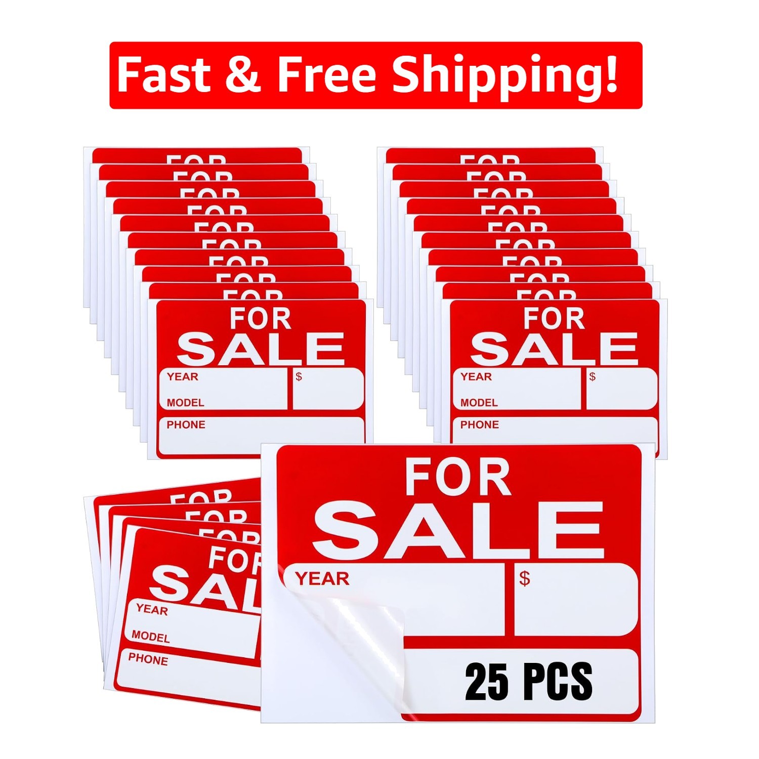 25 9×12 Inch &lsquo;For Sale&rsquo; Signs – Waterproof and Effective Advertising