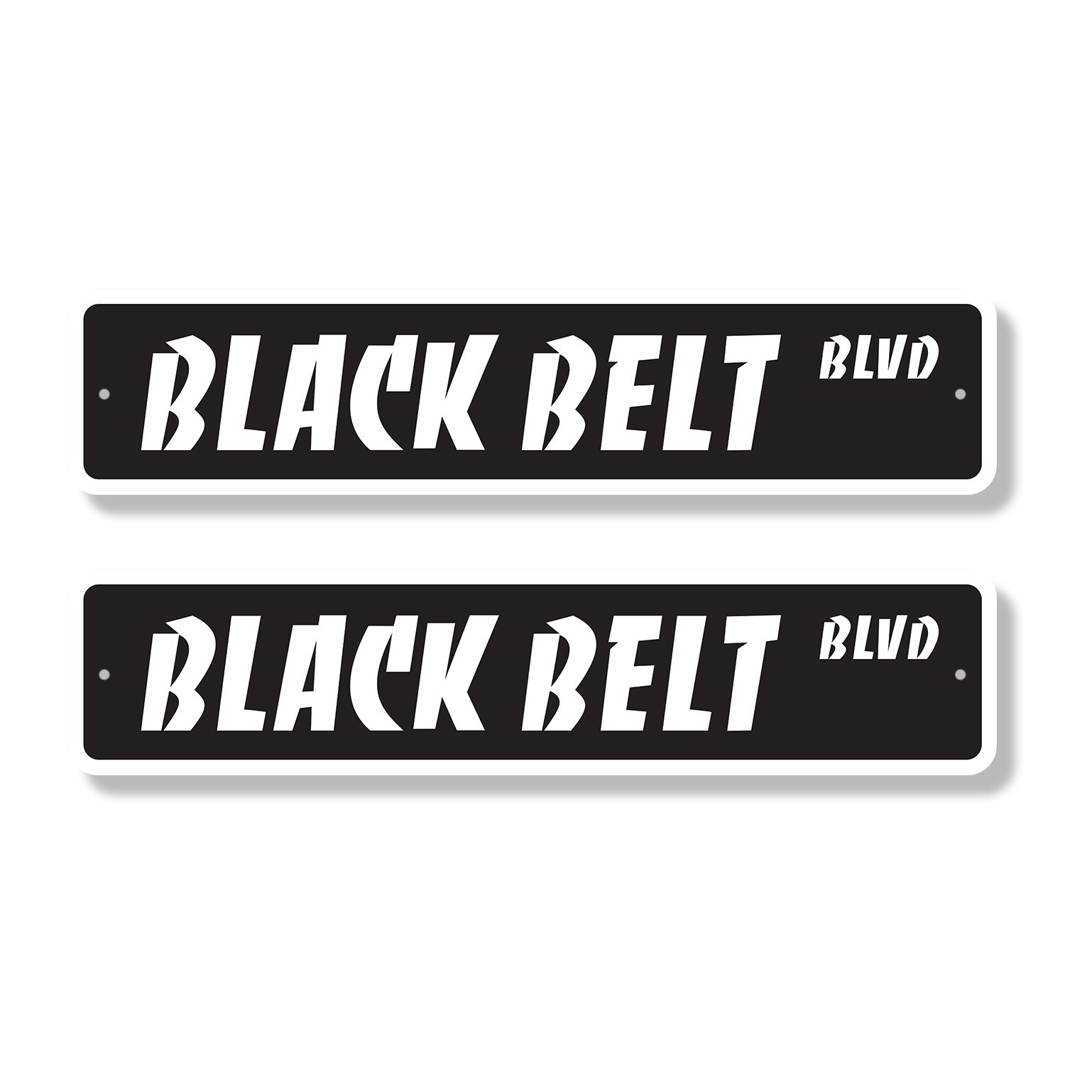 BLACK BELT Street Sign (2 Pack) Metal Road Sign karate tae kwon do martial