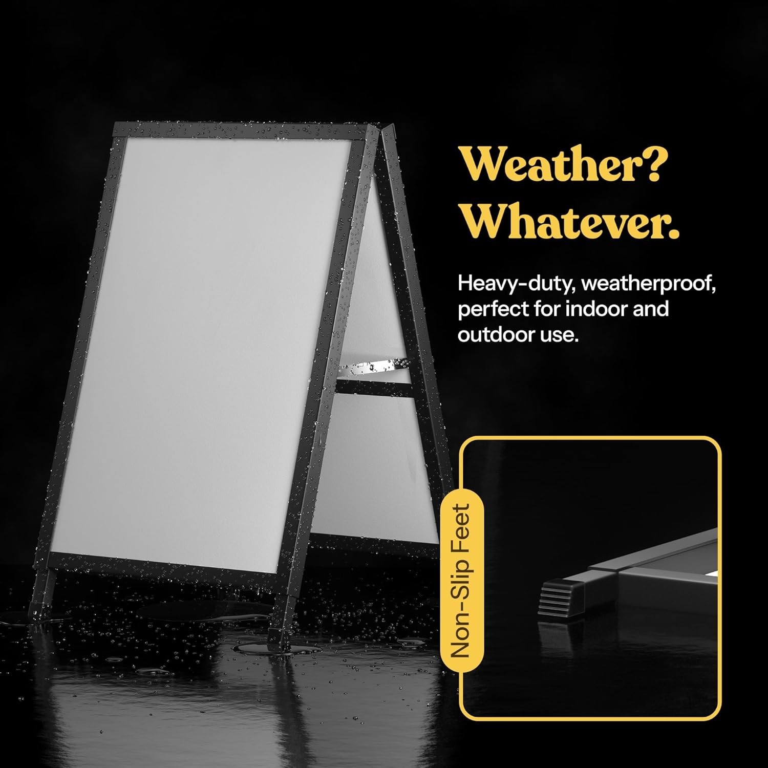 Outdoor A-Frame Sign Holder 24×36 Inch – Heavy Duty Steel, Double-Sided Display