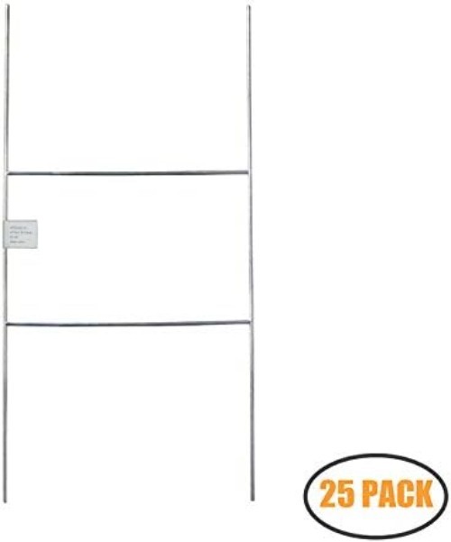 25 Pack Galvanized H Frame Wire Stakes – 20×10 Inch