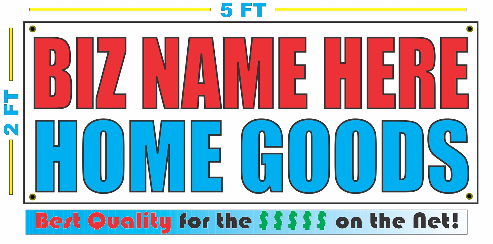 CUSTOM NAME HOME GOODS Banner Sign NEW Larger Size Best Quality for the $$$