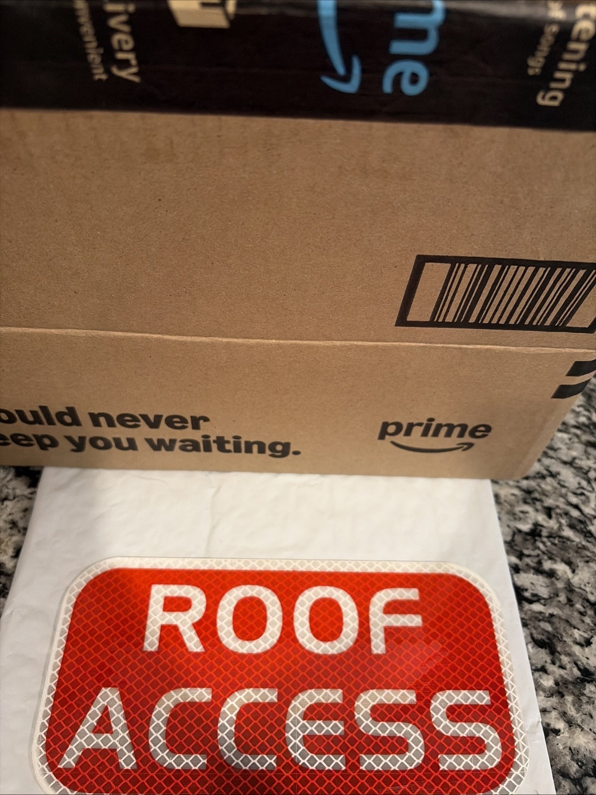 roof access metal reflective sign