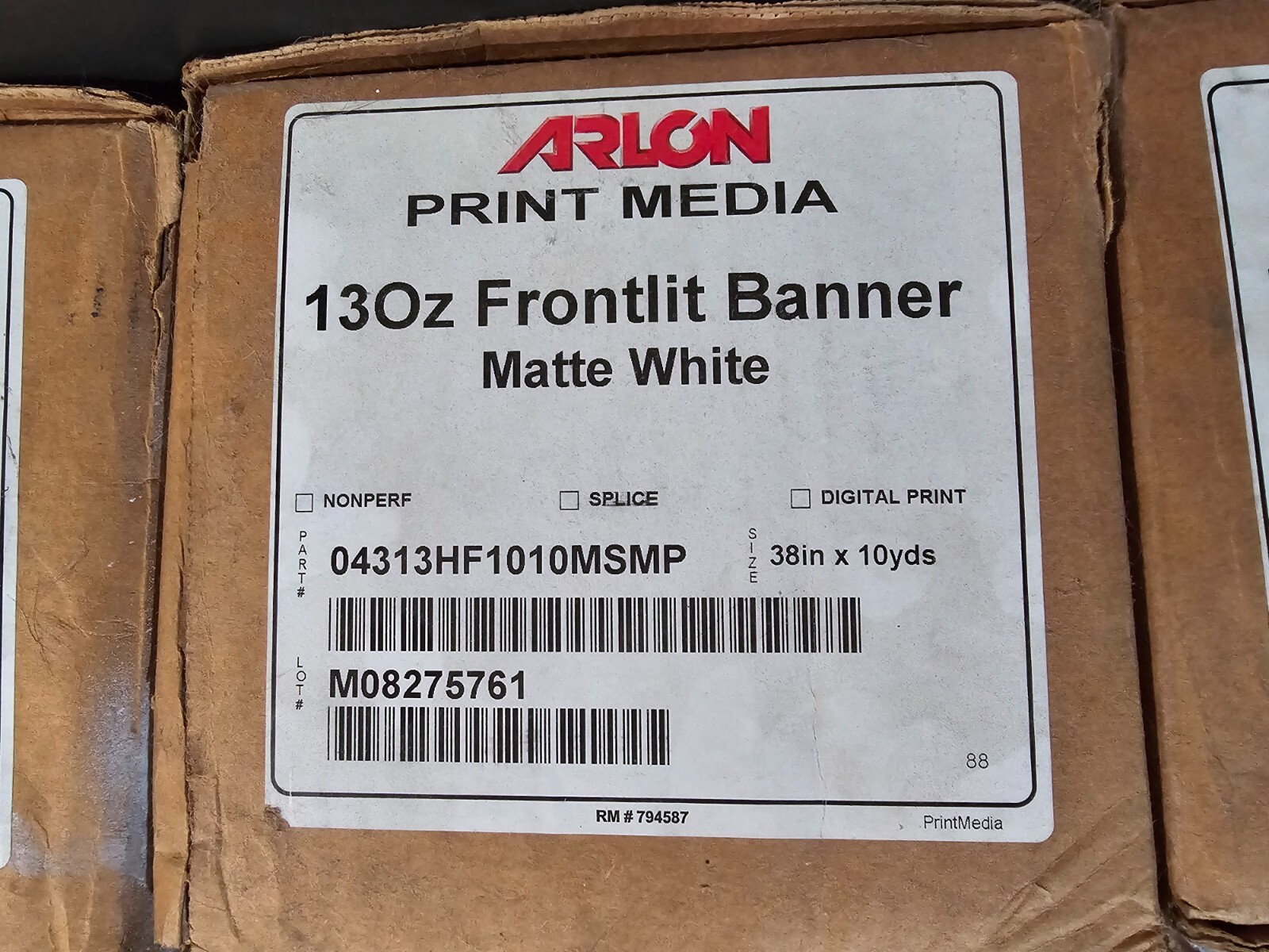 Arlon Banner Material 13oz – 38in x 10 yds – MATTE WHITE – Sign Vynil Heavy Duty