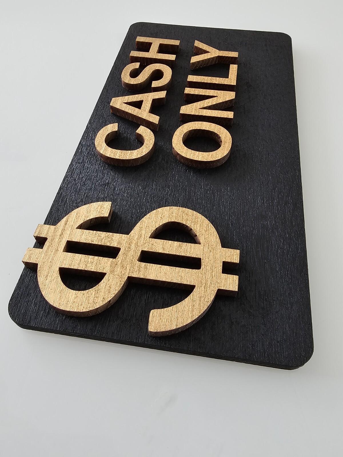 Cash Only Sign – Wooden 3D Business Sign | No Credit Cards Accepted