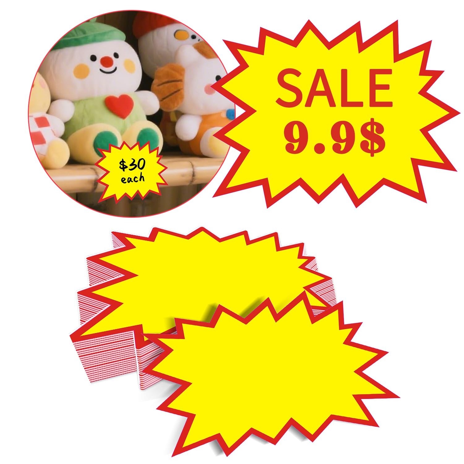 200 PCS Blank Star Shape Retail Sale Signs 4.33 x 3.55 Inch Sale Price Tags f…