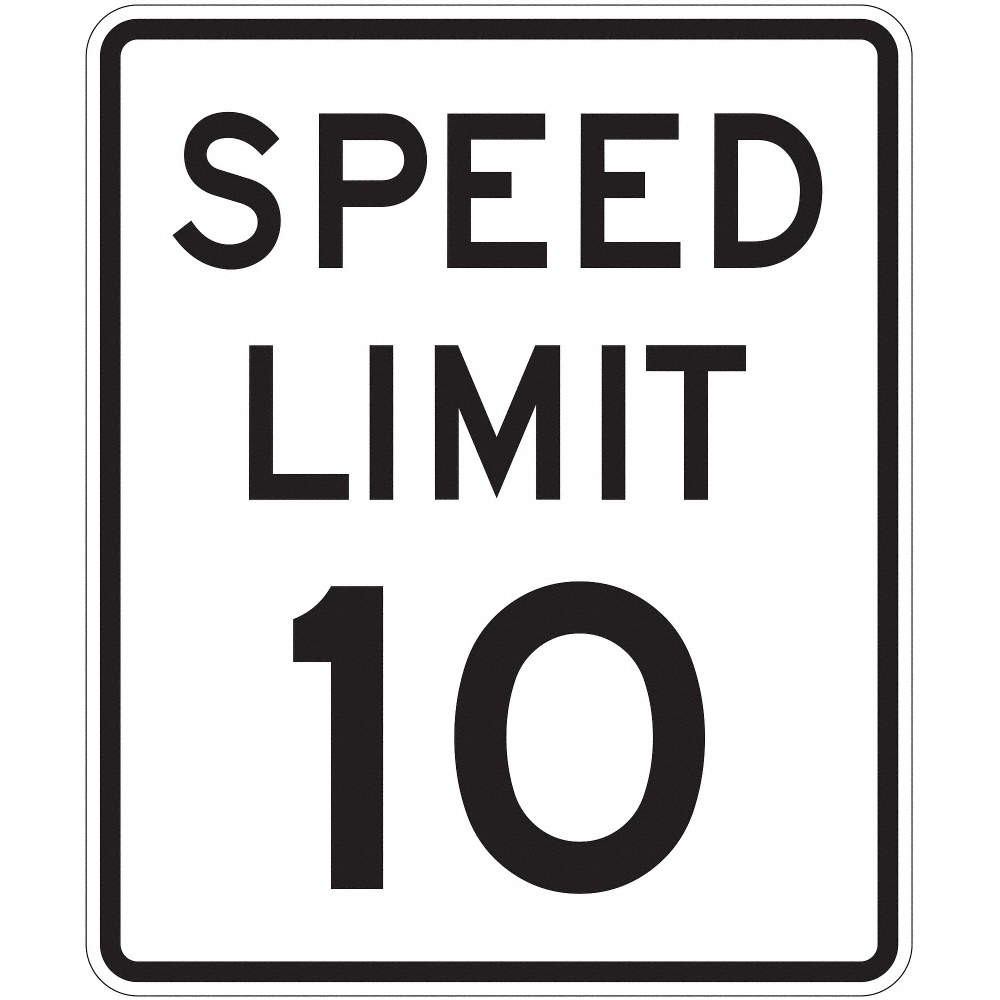 LYLE R2-1-10-18DA Speed Limit 10 Traffic Sign,24&Prime; x 18&Prime; 6DUY3