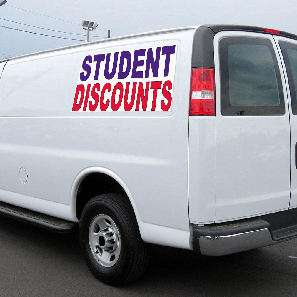 Car Magnet Set of 2 Student Discounts Blue Red Car Advertising Industrial Sign