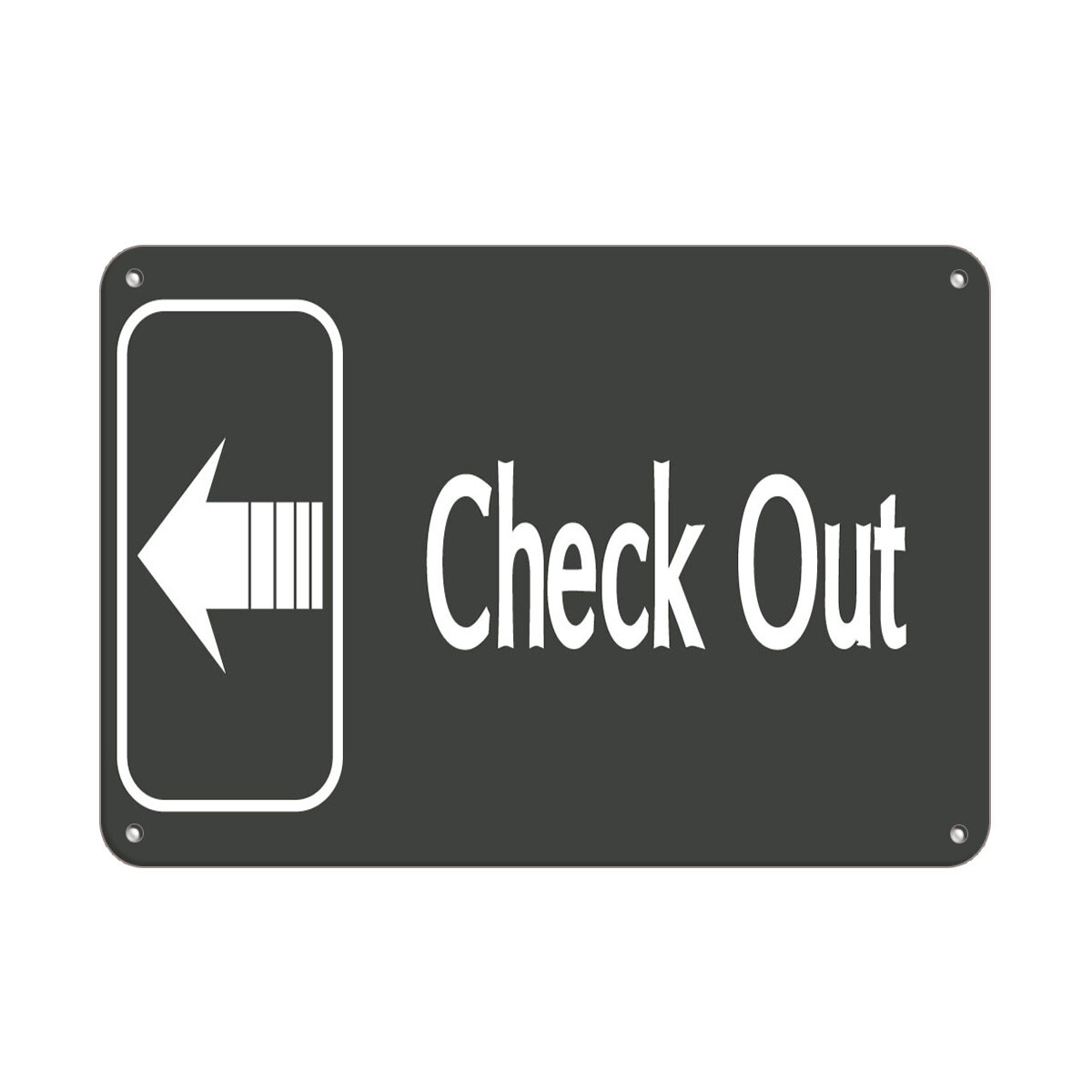 Horizontal Metal Sign Multiple Sizes Check Arrow Business Feature Department