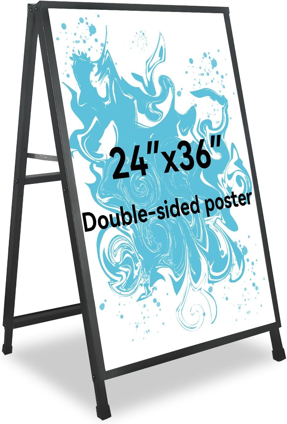 2 Pack A-Frame Sign Sidewalk Sign 24X36 Inch, Heavy Duty Double-Sided Slide-In F