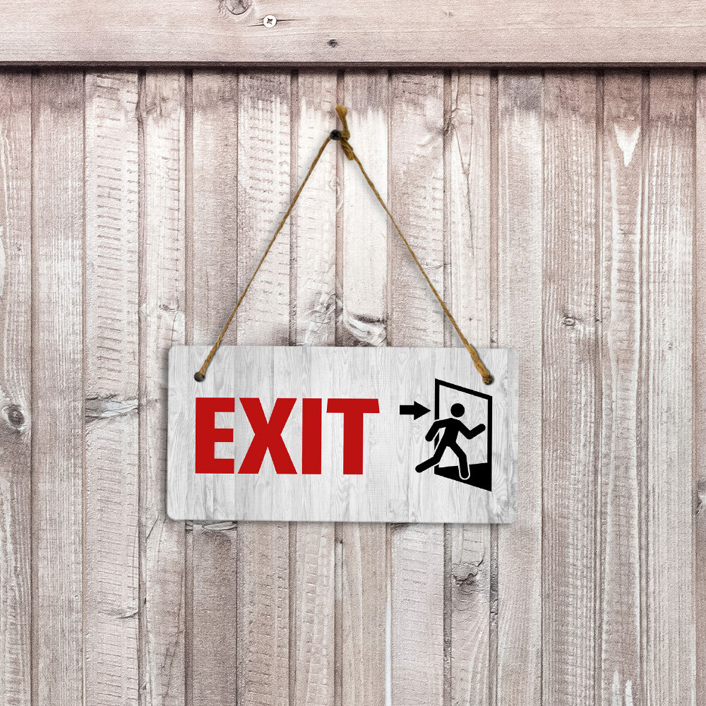 Exit 5×10 Hanging Plus Wall or Door Sign | Office Warning Signage