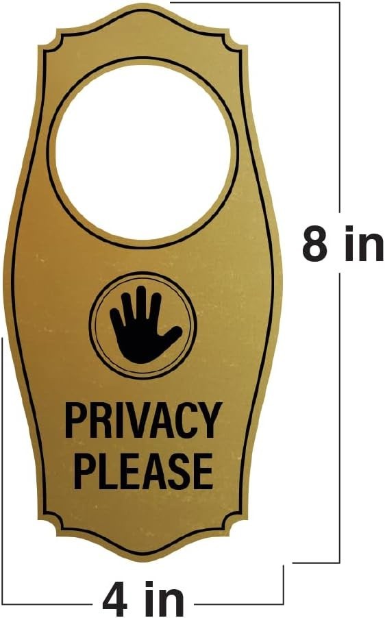 Signs ByLITA Privacy Please Door Hanger – Dark Brown, 4&Prime; x 8&Prime;