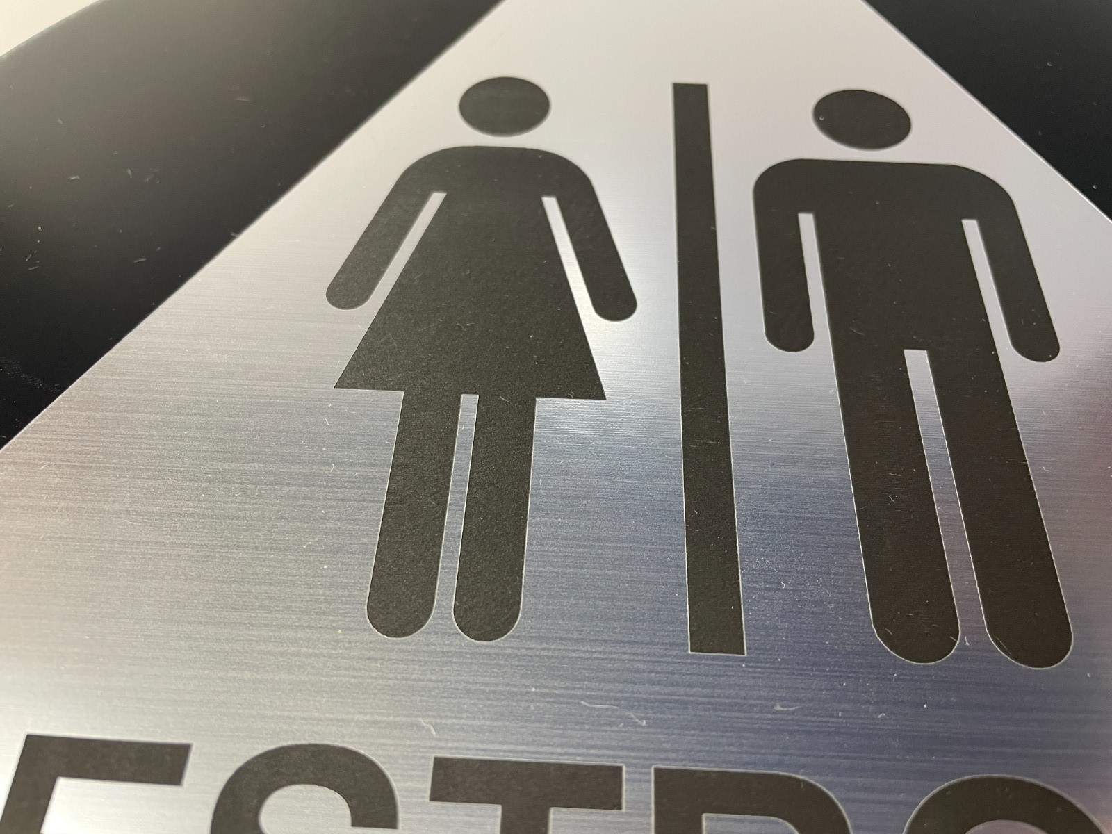 NEW ADHESIVE UNISEX HANDICAP RESTROOM SIGN ROUND 12&Prime; DIAMETER WEIGHS 1.5-2 LBS