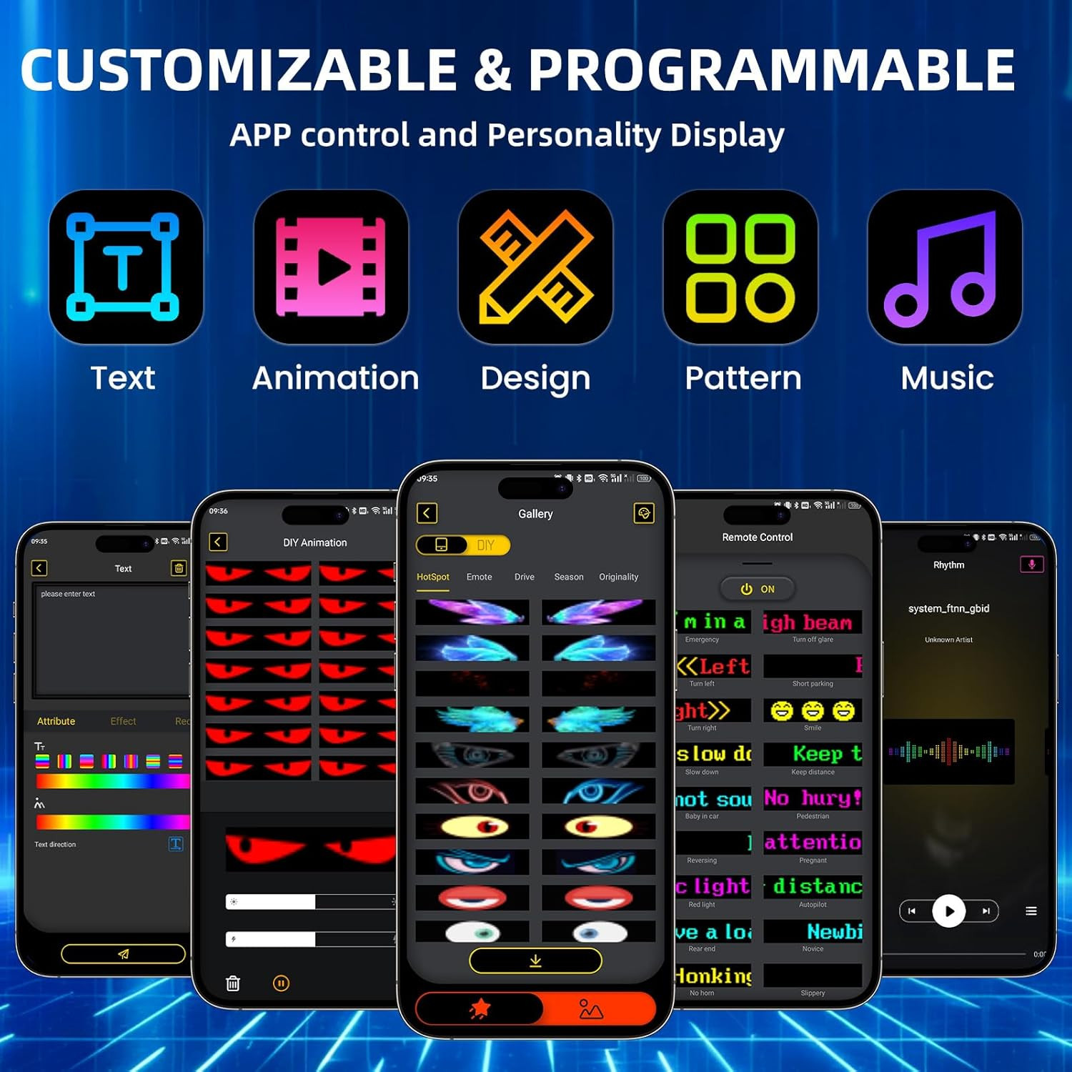 Large Programmable LED Scrolling Sign with App Control for Store Advertising