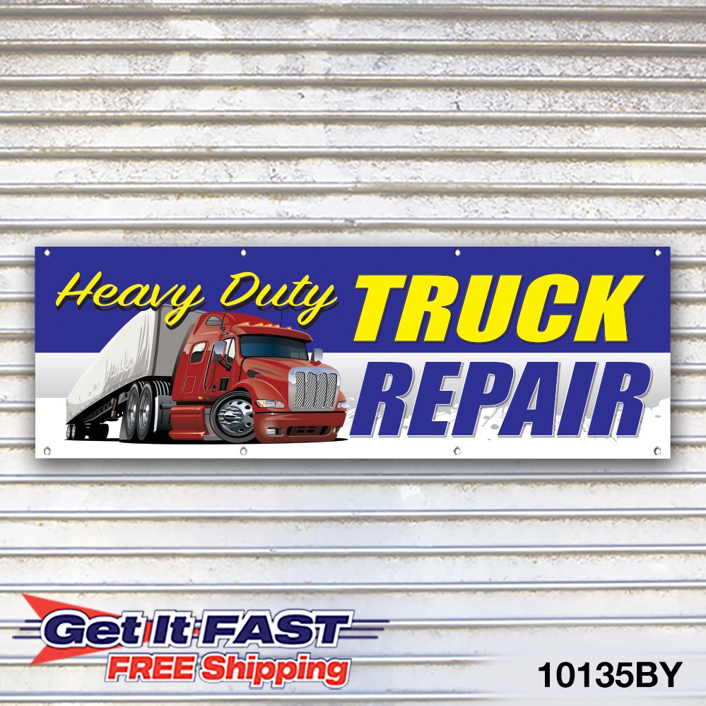Truck Repair Banner Sign Tire Dealer Service Bay Garage