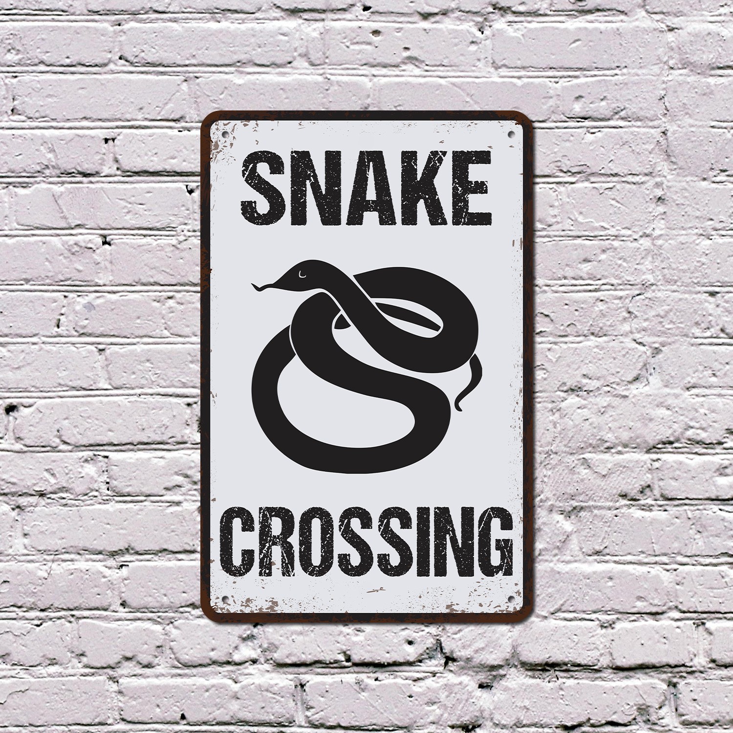 Snake Crossing Sign Ssslow Your Roll Durable Perfect for Trails Gardens Barn