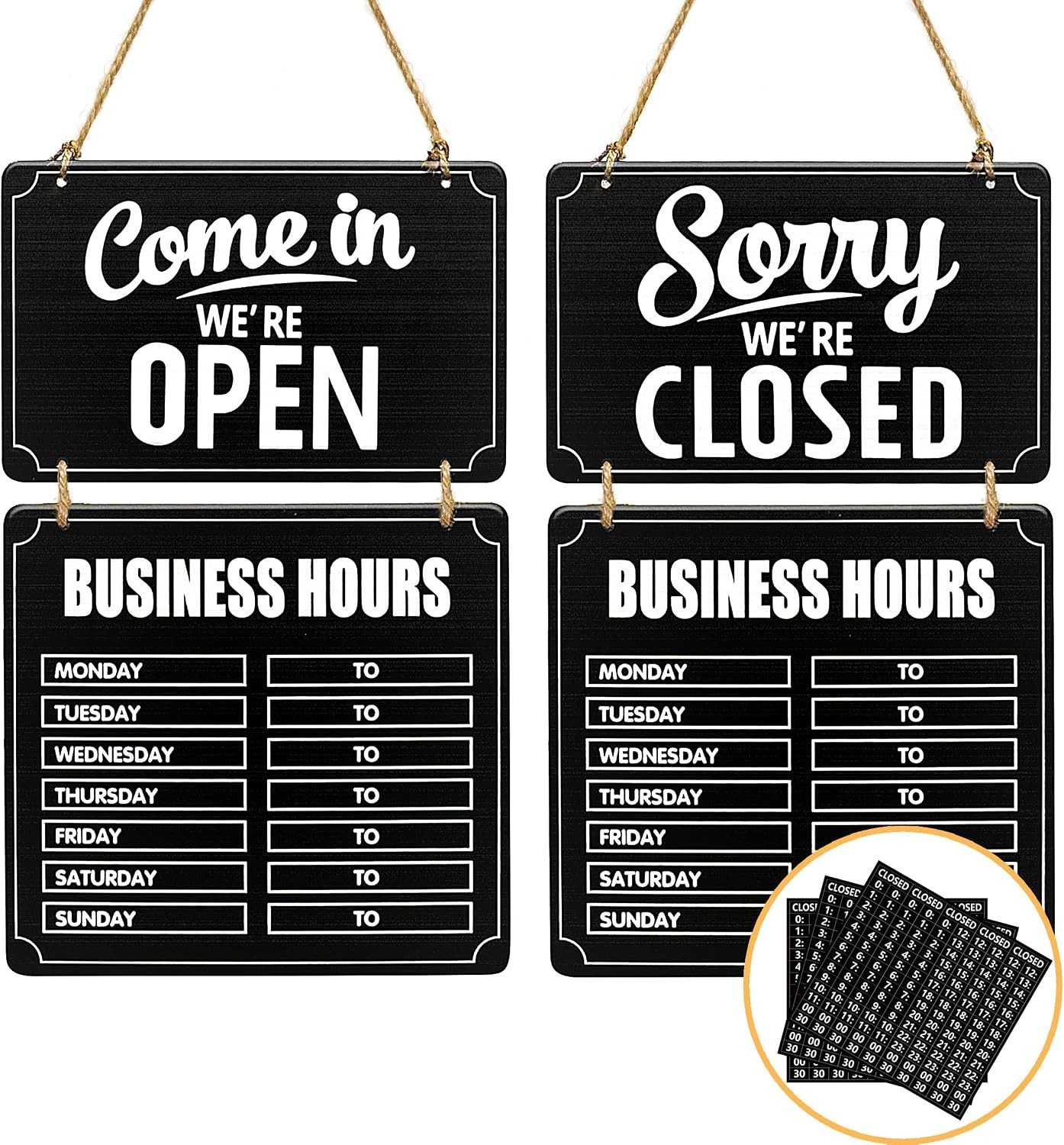 Elegant Double-Sided Open Closed Sign for Coffee Shops and Restaurants
