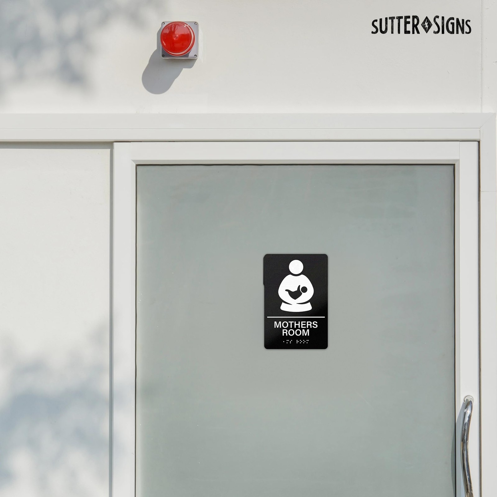 6×9 Inch Black White Mothers Room Sign Braille SelfAdhesive Nursing Lactation