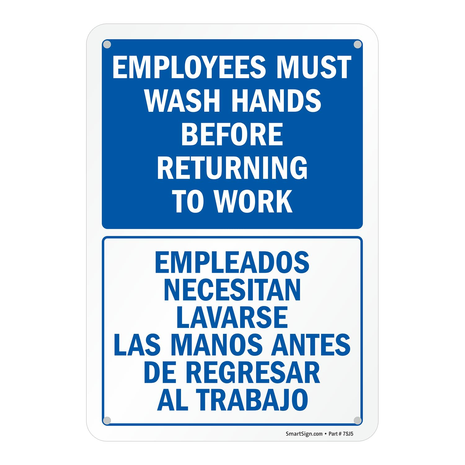 10 X 7 Inch “Employees Must Wash Hands before Returning to Work” Office Bathroom