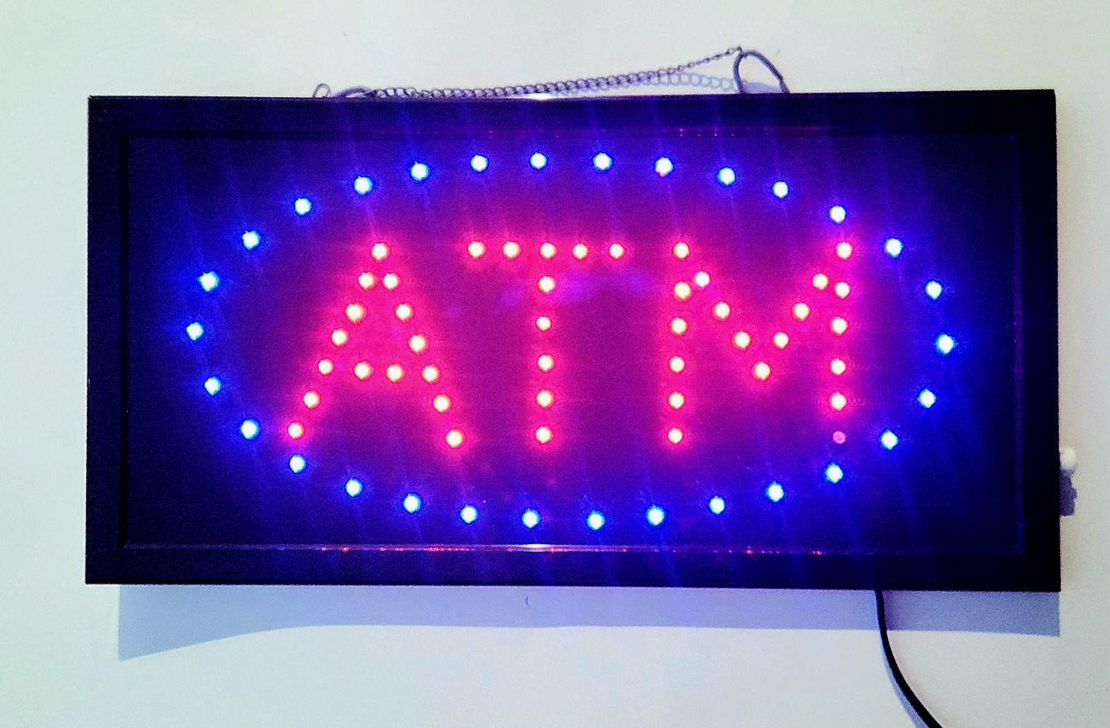 LARGE Bright LED Neon Light ATM Sign Business Animated Motion Display 21&Prime; X 13&Prime;