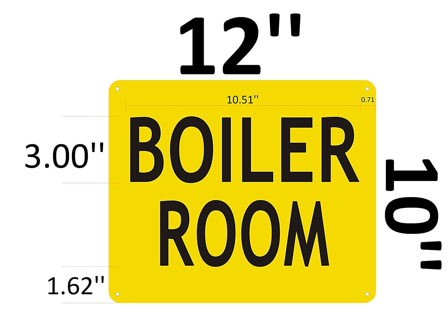 BOILER ROOM SIGN – Yellow (Aluminium Reflective Signs, RED 10×12)-REF24-1027
