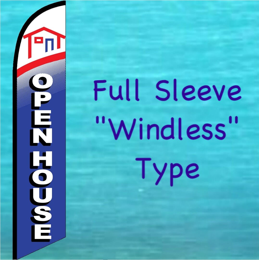 OPEN HOUSE WINDLESS FEATHER FLAG Swooper Flutter Banner Tall Advertising Sign