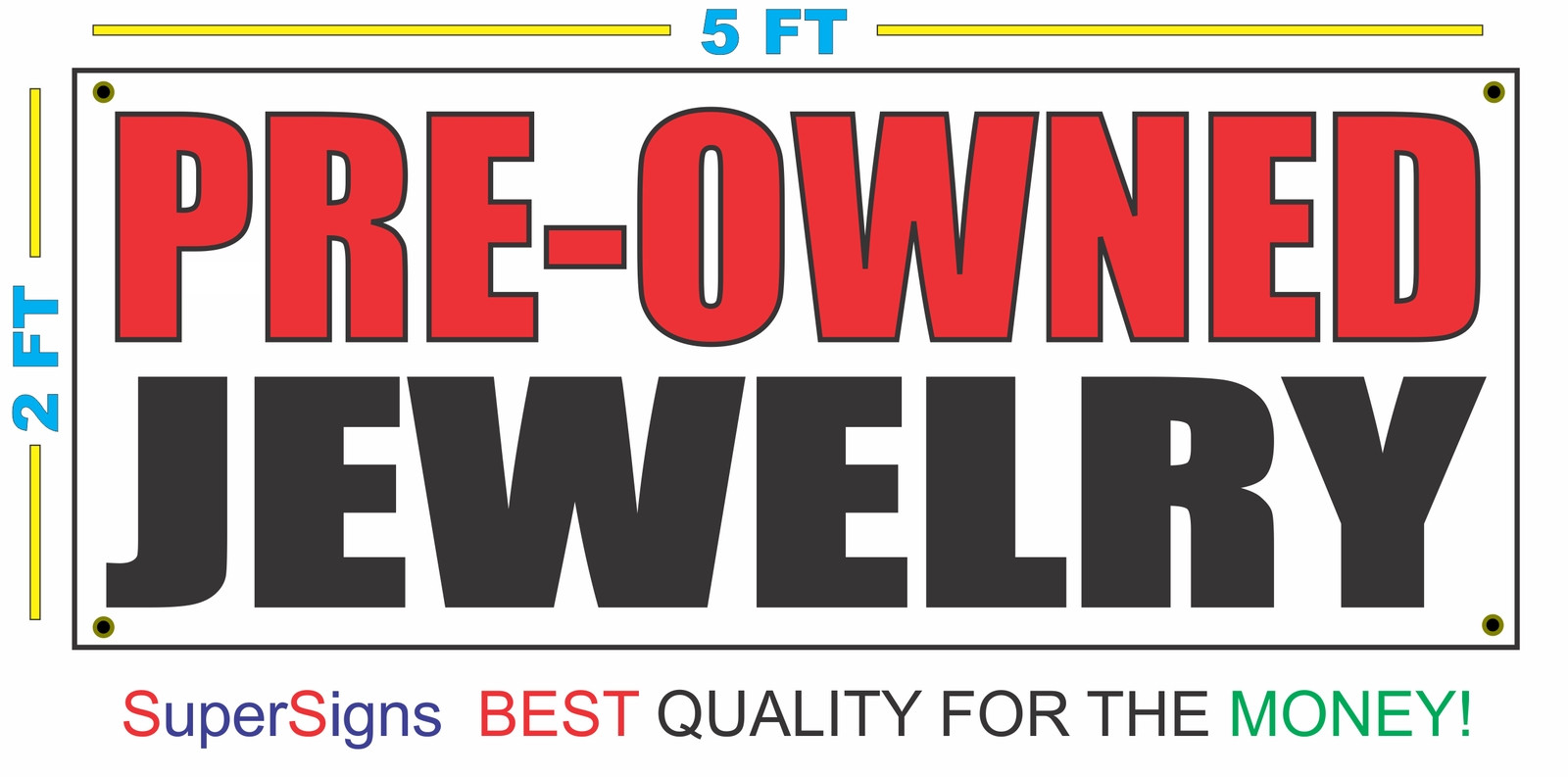 PRE-OWNED JEWELRY Banner Sign 100% All Weather New LARGER Size! Wholesale Price