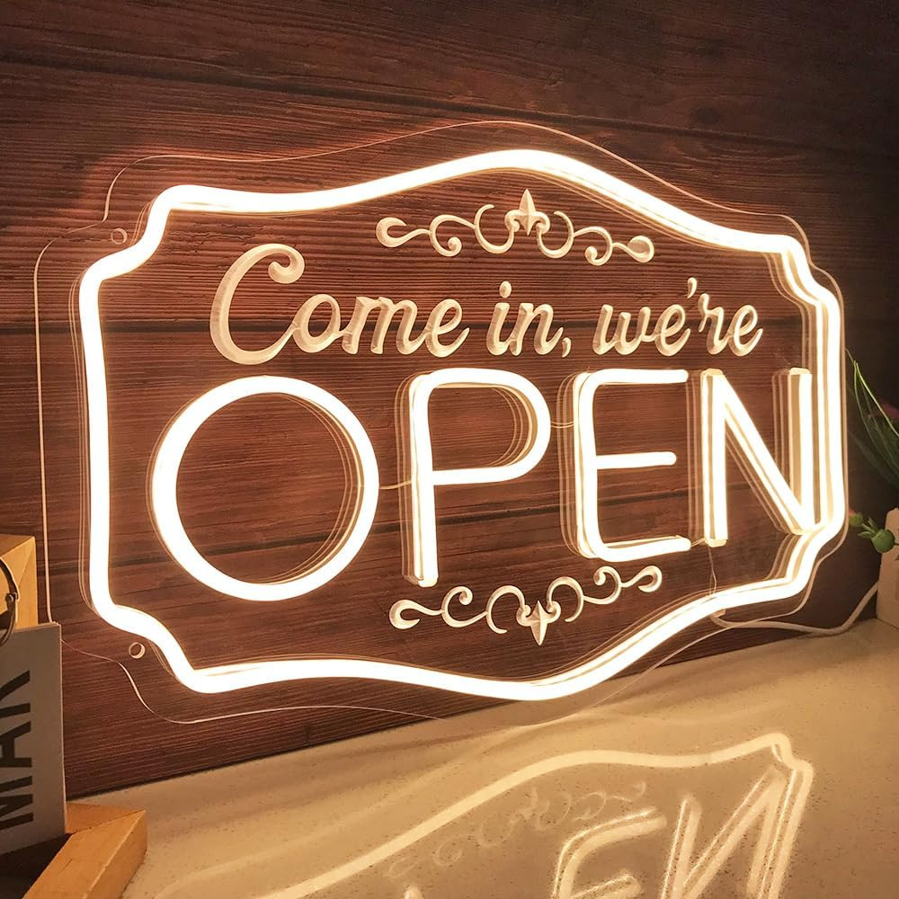 OPEN Signs for Business – Neon Sign for Business Ultra Bright LED, High Visibili