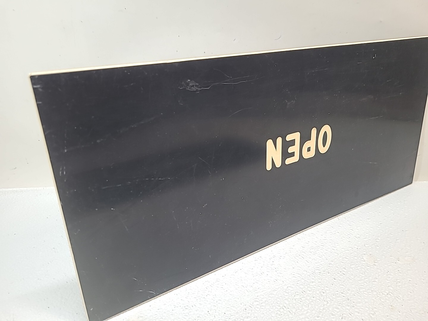 Set of Vintage OPEN / CLOSED White Letters On Black Double Sided 18&Prime; x 8&Prime;