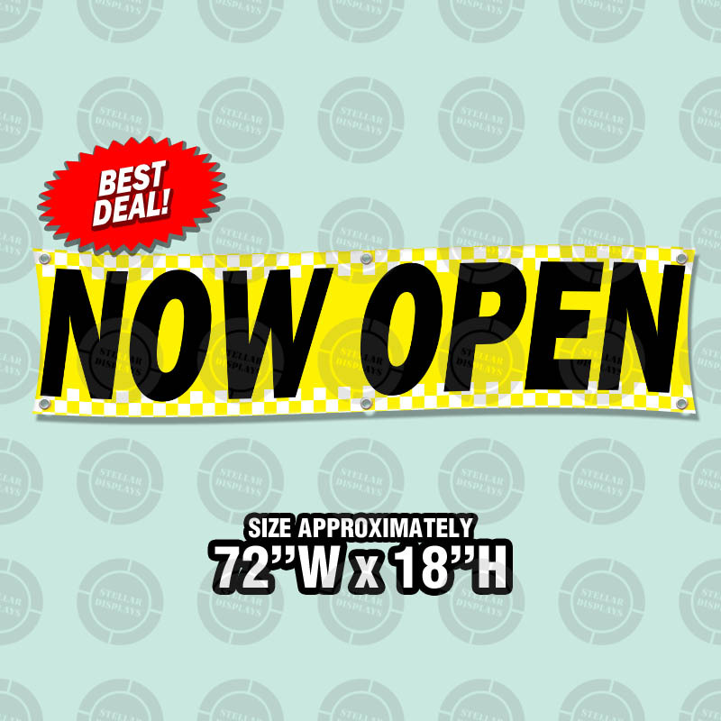 6&rsquo;x18&Prime; NOW OPEN Sign Banner Auto Repair Used Car Dealer Mechanic News Used Tires
