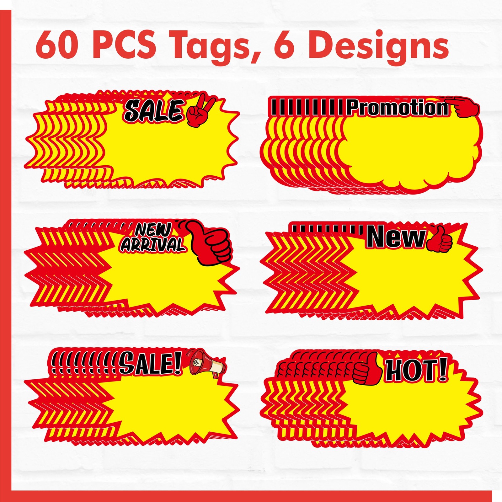 60 PCS Starburst Sign Cards, 6 Blank Star Shape Pricing Tags for Supermarkets…