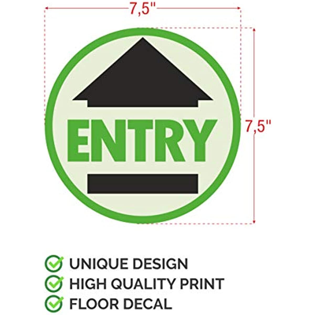 Entry Sign 10 Pack 7.5&Prime; Round Social distancing Sign Social distance Floor Decal