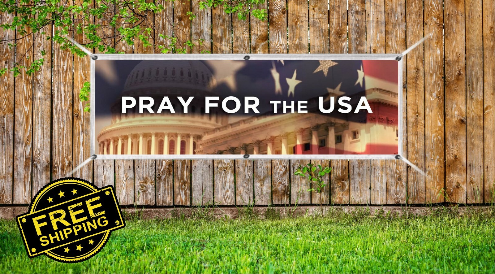 Pray for the USA – Advertising Vinyl Banner Flag Sign printed in the USA