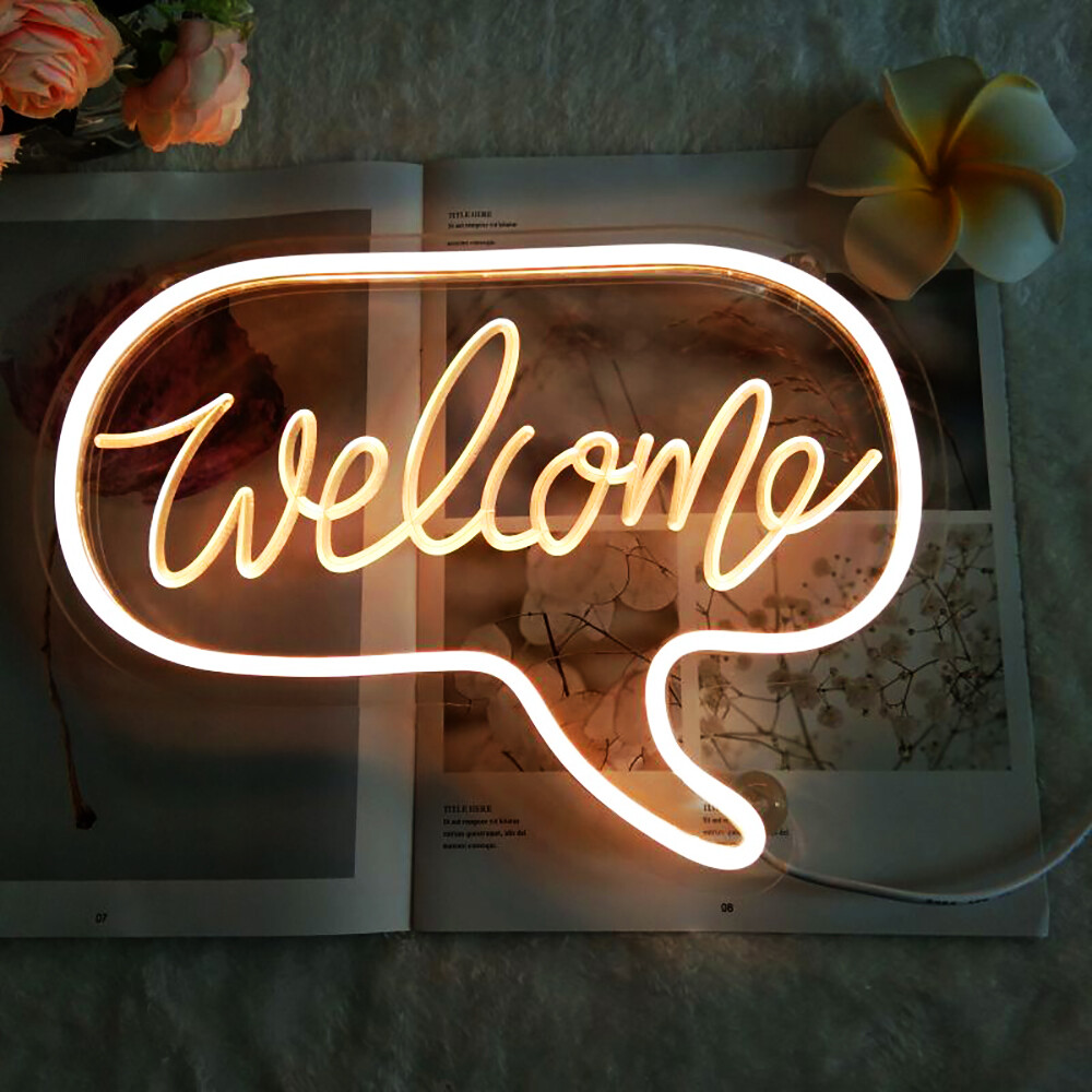 Qomolangma Warm White 12.2 » X 8.85 » LED Neon Sign « Welcome »