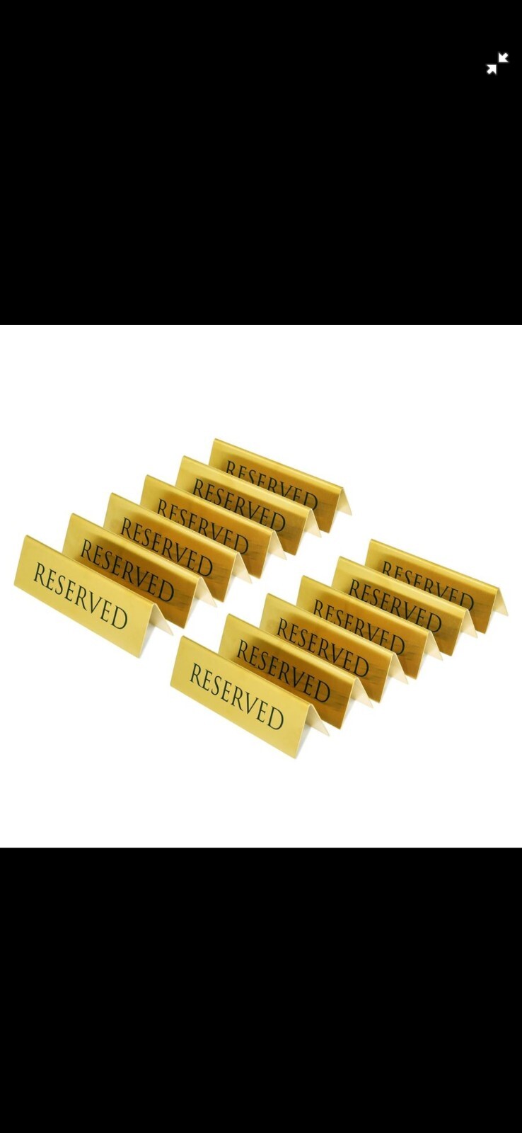 Golden Metal Table Top Reserved Sign for Restaurants, Wedding, Ceremony and E…