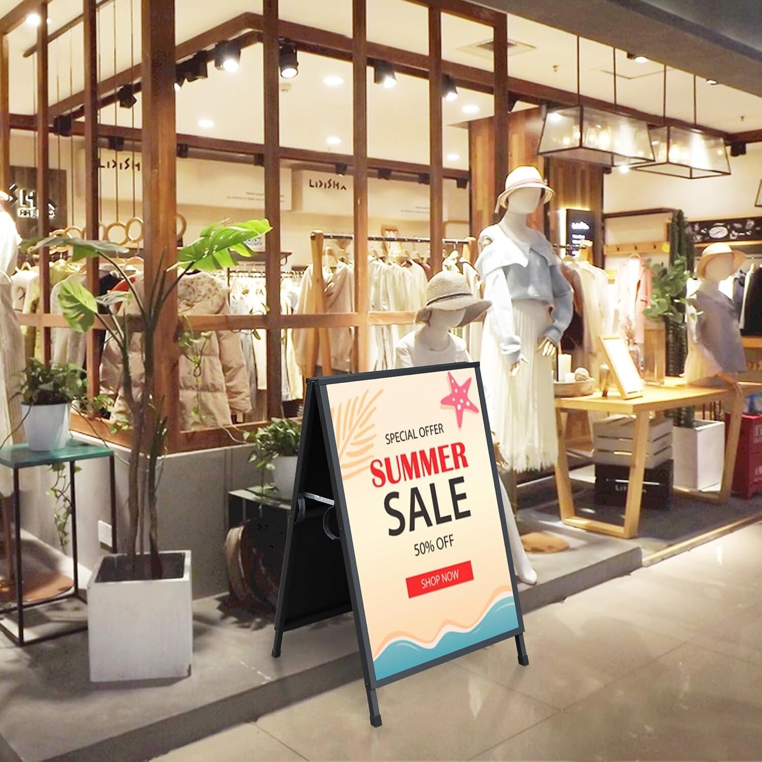 All-Metal A-Frame Sign Holder, Portable 24×36 » Sandwich Board for Diverse Uses