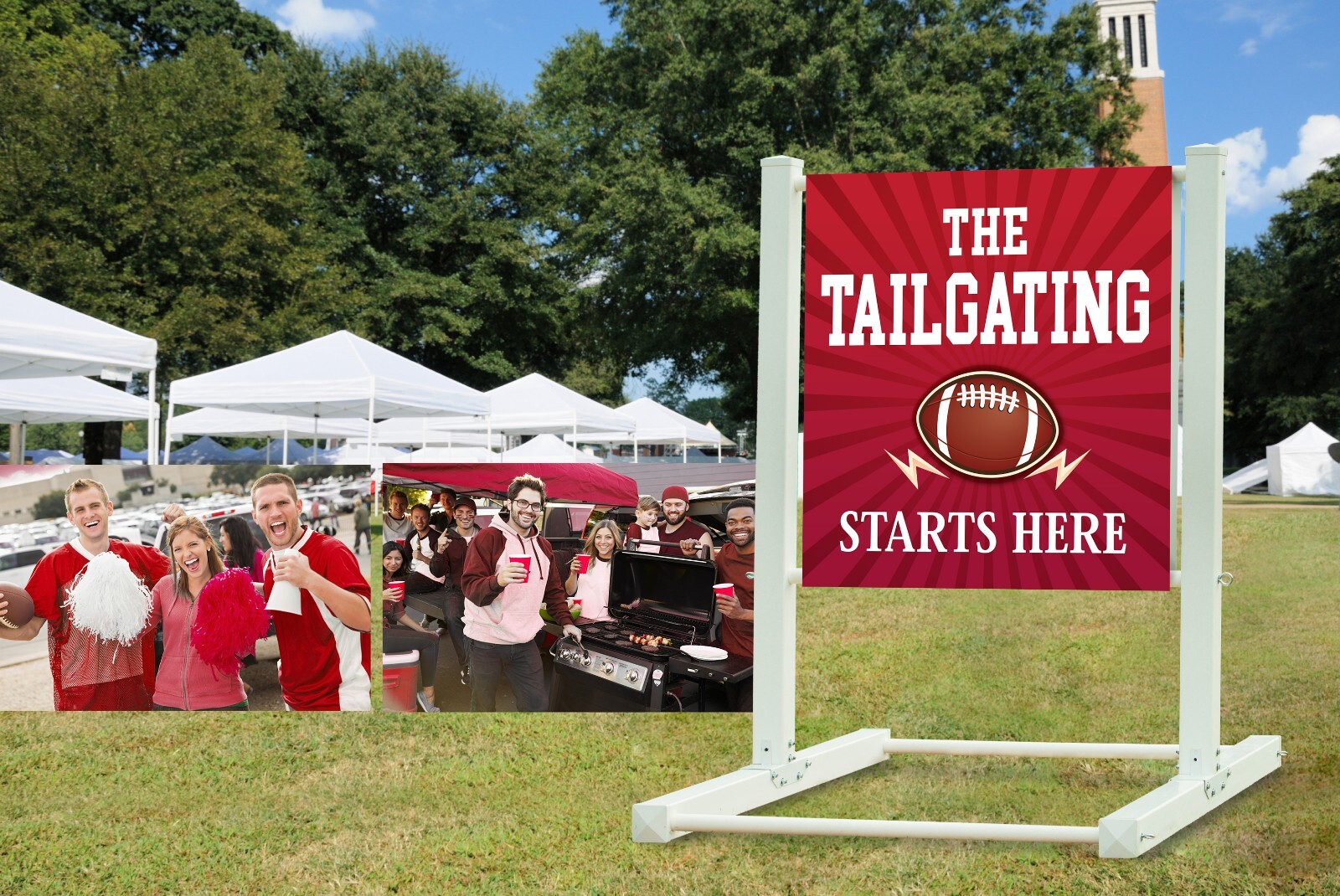 The EZ Sign – Lightweight Portable 4&prime; Large Sign w/ Custom 4&prime; Banner Real Estate