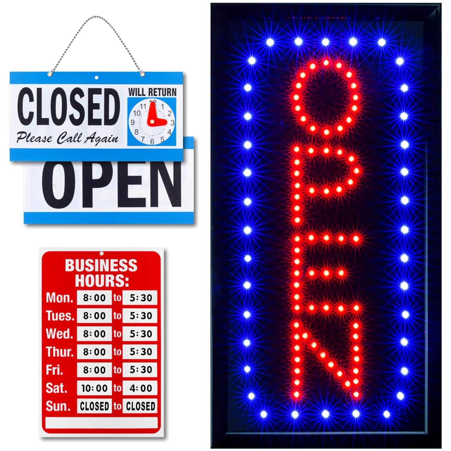Eye-Catching Neon Open Sign for Business – Vertical Display