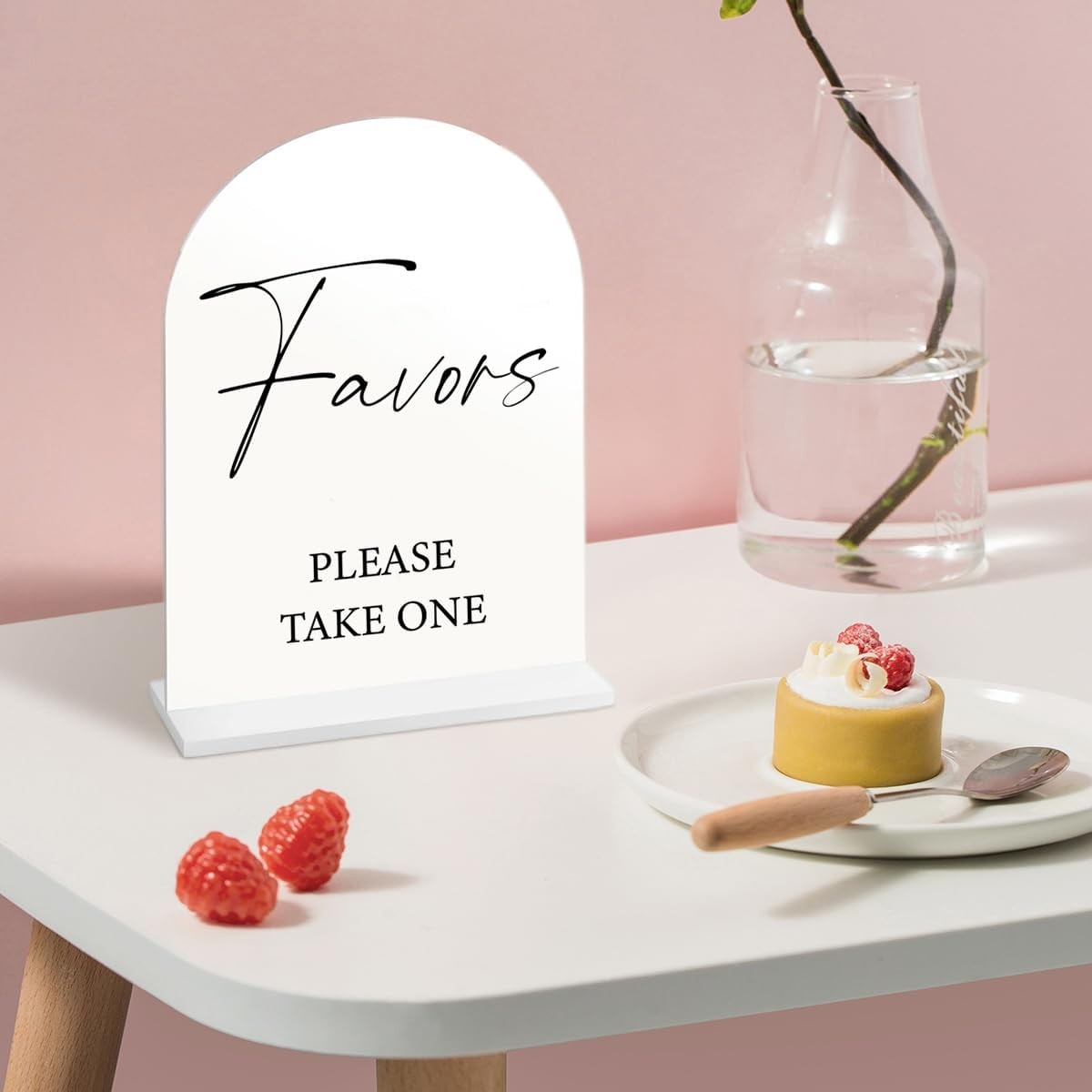 4 Pcs Arch Acrylic Wedding Signs with Stand Reception 5×7 Inch White Arched