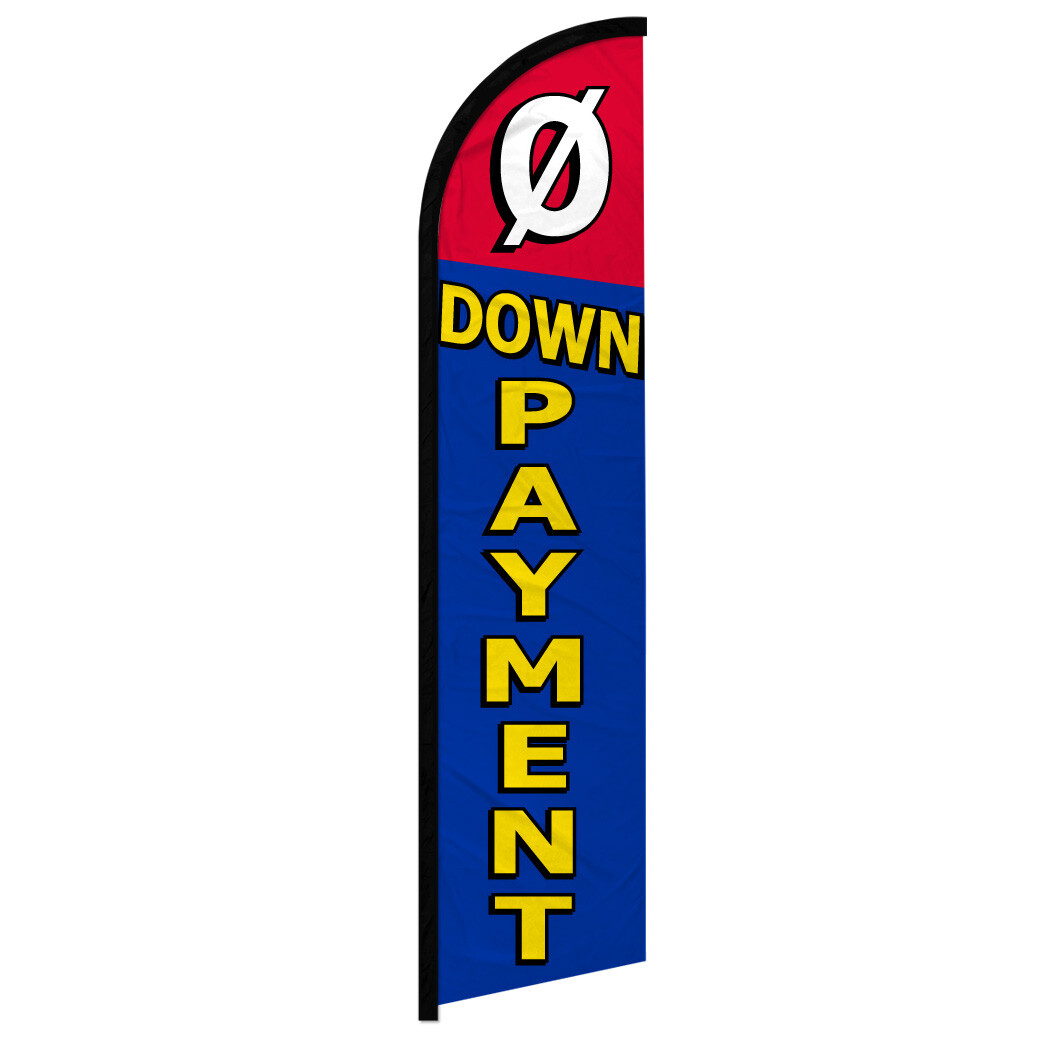 0% Down Payment Windless Advertising Swooper Flag Zero Percent Down
