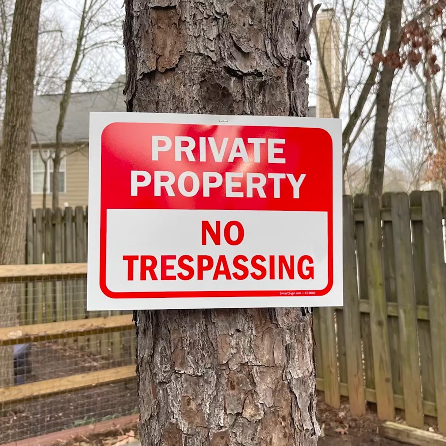 5 Pcs 12×9 Inch Plastic Private Property No Trespassing Signs for Indoor Outdoor