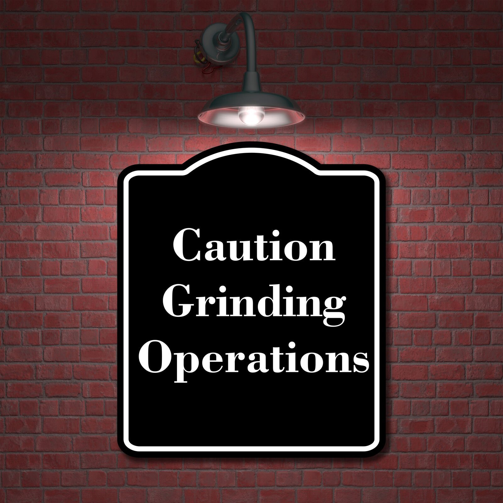 Caution – Grinding Operations BLACK Aluminum Composite Sign