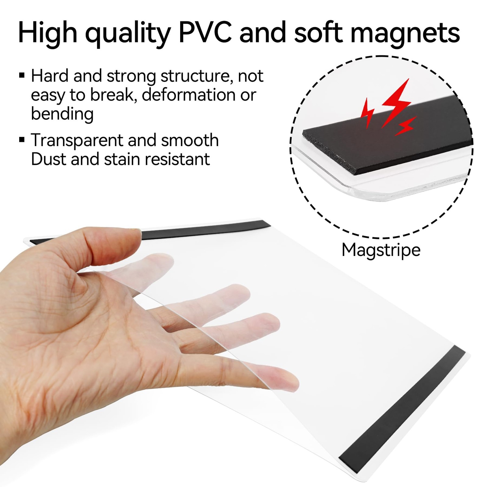 Nufiwra 10 Pcs 8.5 » x 11 » Rigid Magnetic Sign Holders – Clear Plastic 10Pcs