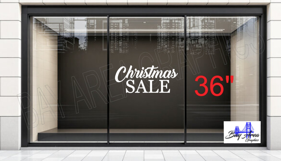 Christmas SALE Sign Vinyl Window Sticker Waterproof Oracal 651 Store Display