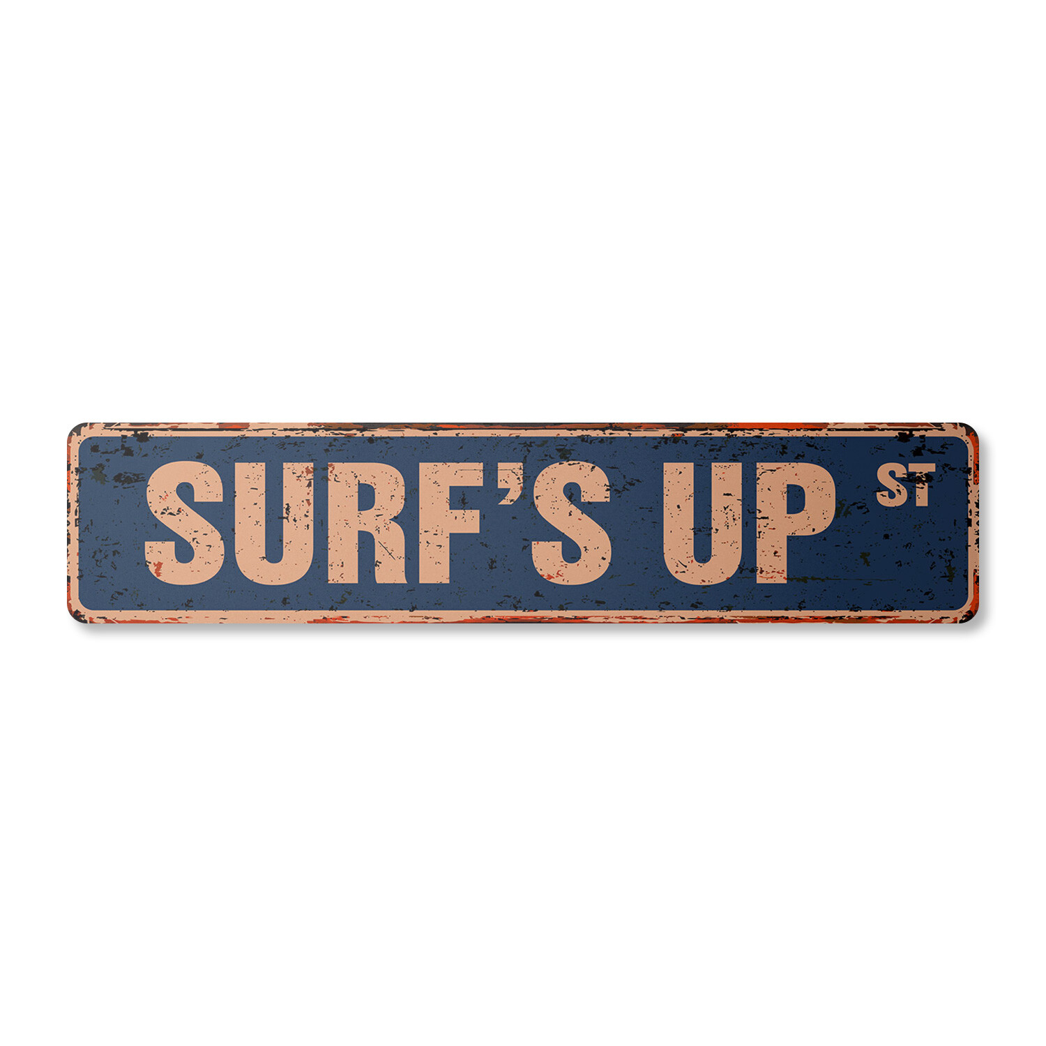 SURF&rsquo;S UP Vintage Street Sign Metal Plastic surfer surf board wax surfboard