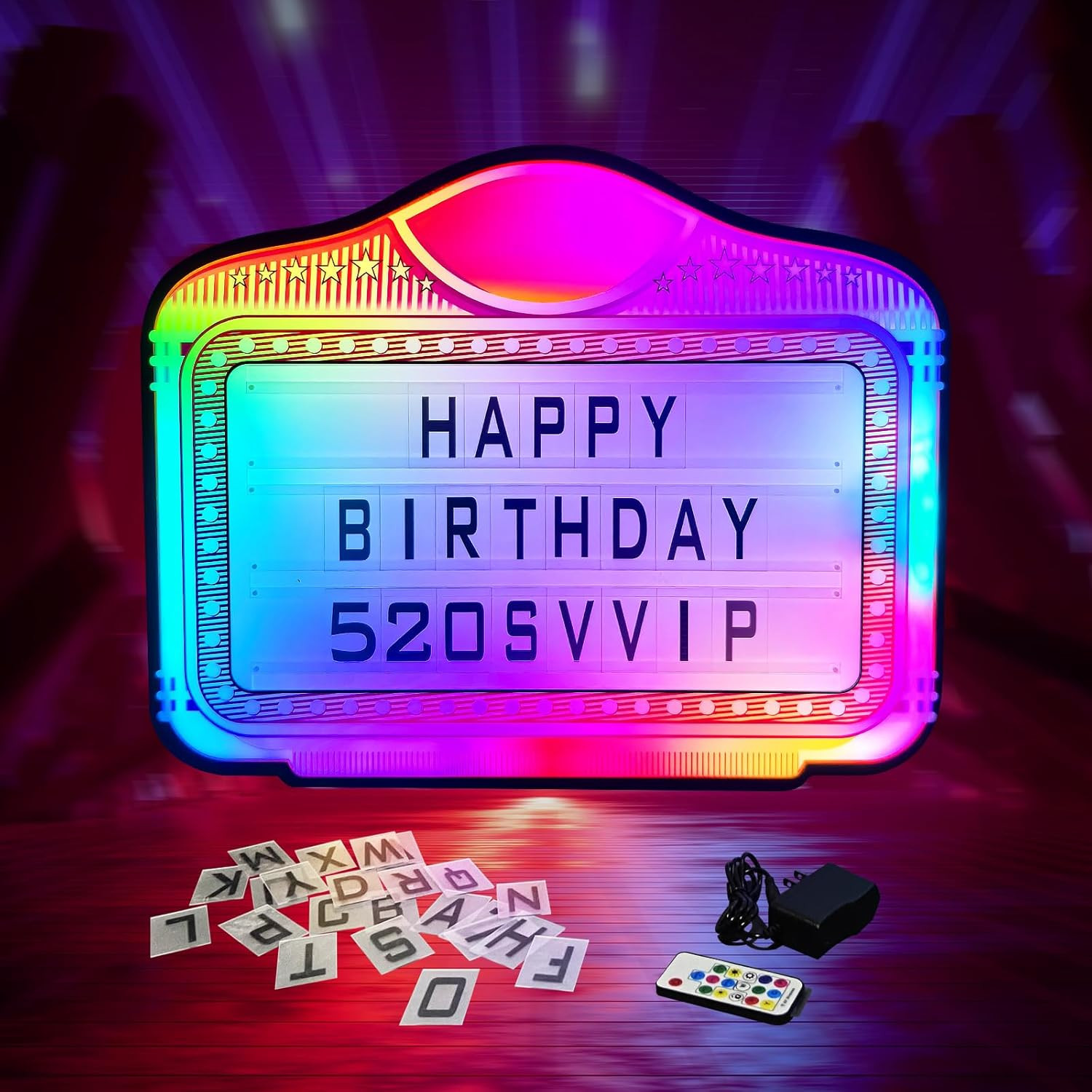 LED Bottle Service Sign – Handheld Acrylic with Interchangeable Letters & Number