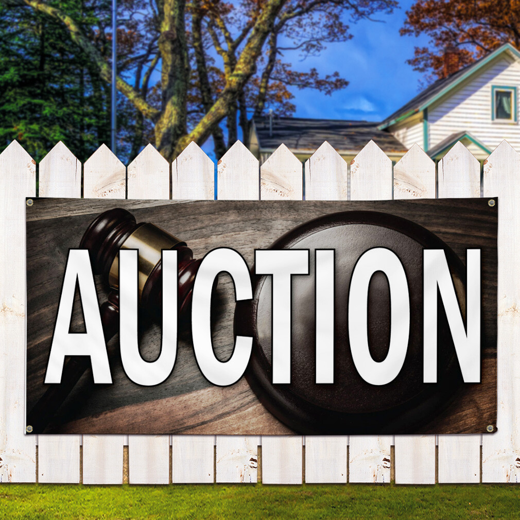 Vinyl Banner Sign Auction Business Style S Business Marketing Advertising Black