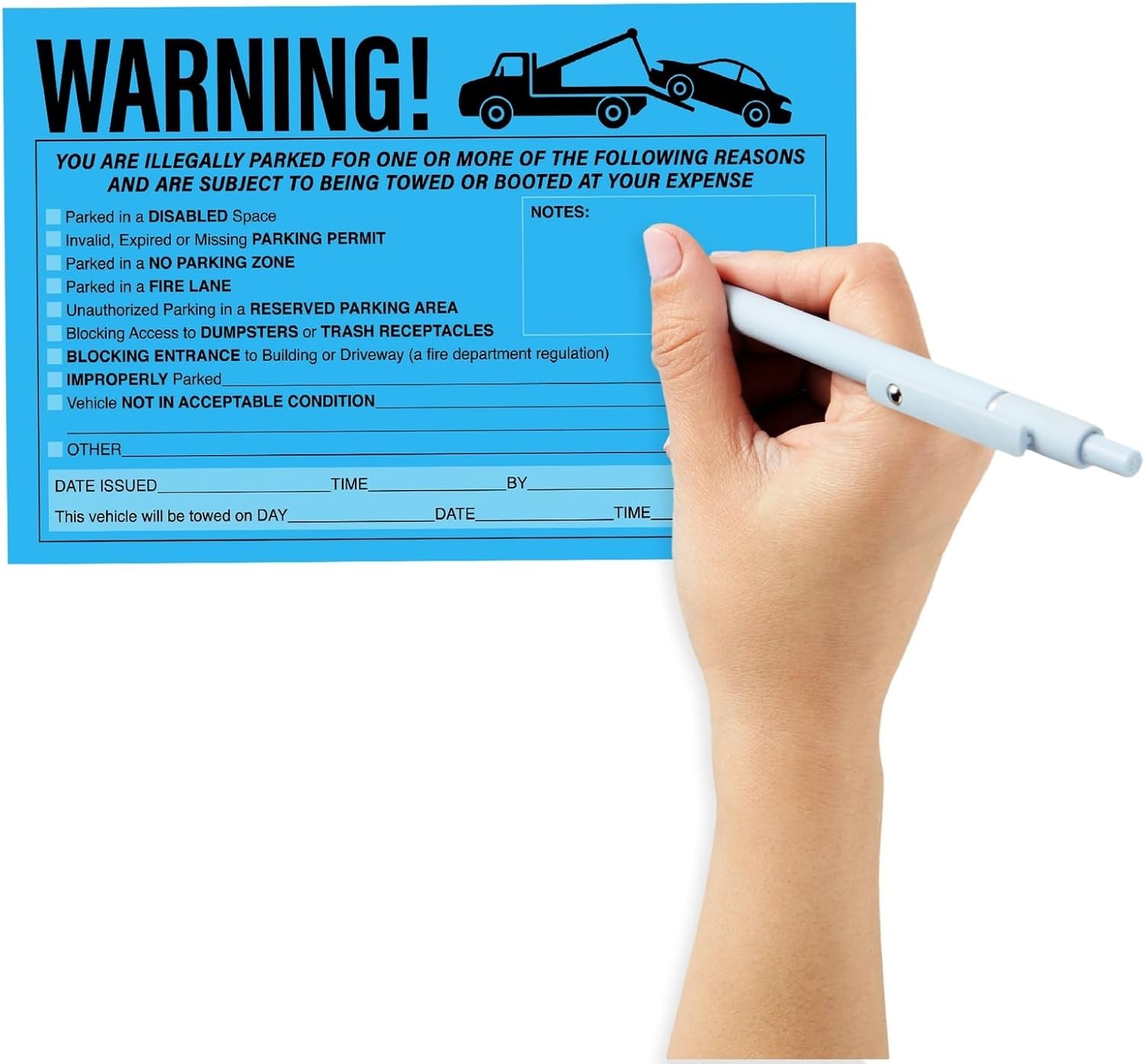 Juvale Tow Stickers for Vehicles – 8 x 5 in, Blue, 50 Pack 8 x 5 Inches, blue