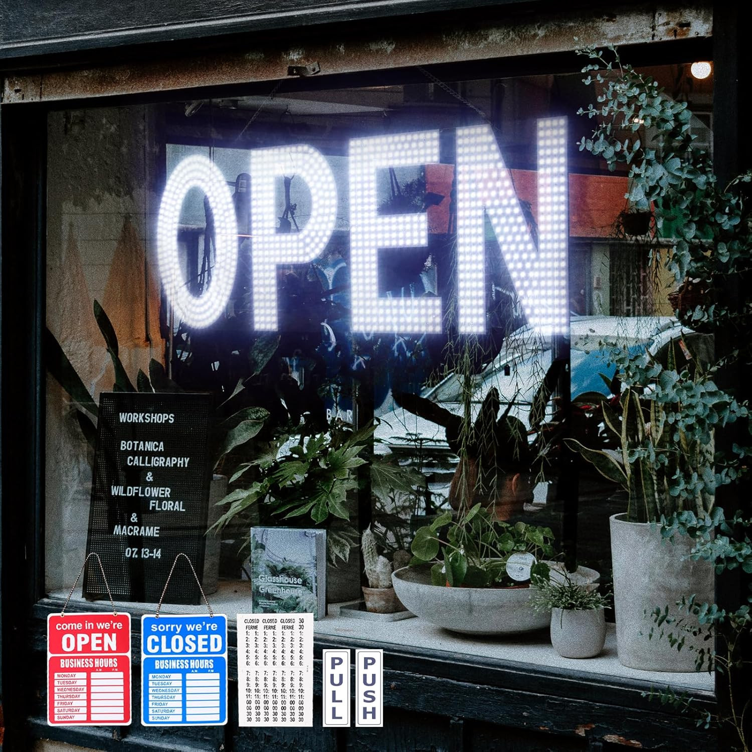 LED Open Signs for Business, 40&Prime;X14&Prime; Dimmable Large LED Open Light up Sign with